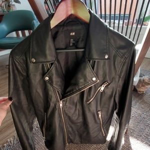 Men's Faux-Leather Biker Jacket